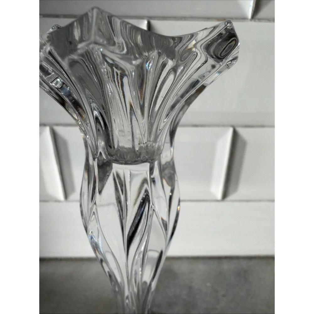 VTG 1999 FRENCH J. G. DURAND‎ Crystal GLASS CALLIOPE CANDLESTICKS Set Of 2 GW008